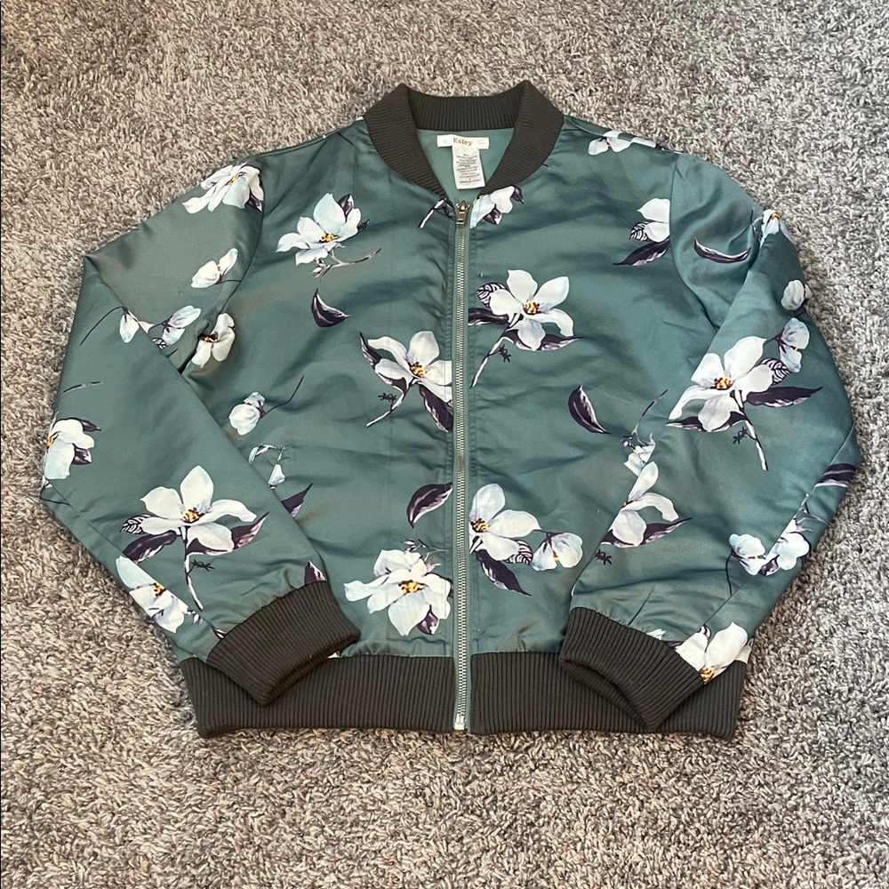 Esley Green and Gray Bomber Jacket